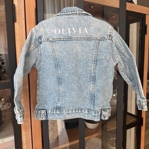 Zara Kids Olivia embroidered personalized denim jacket toddler girl monogrammed
